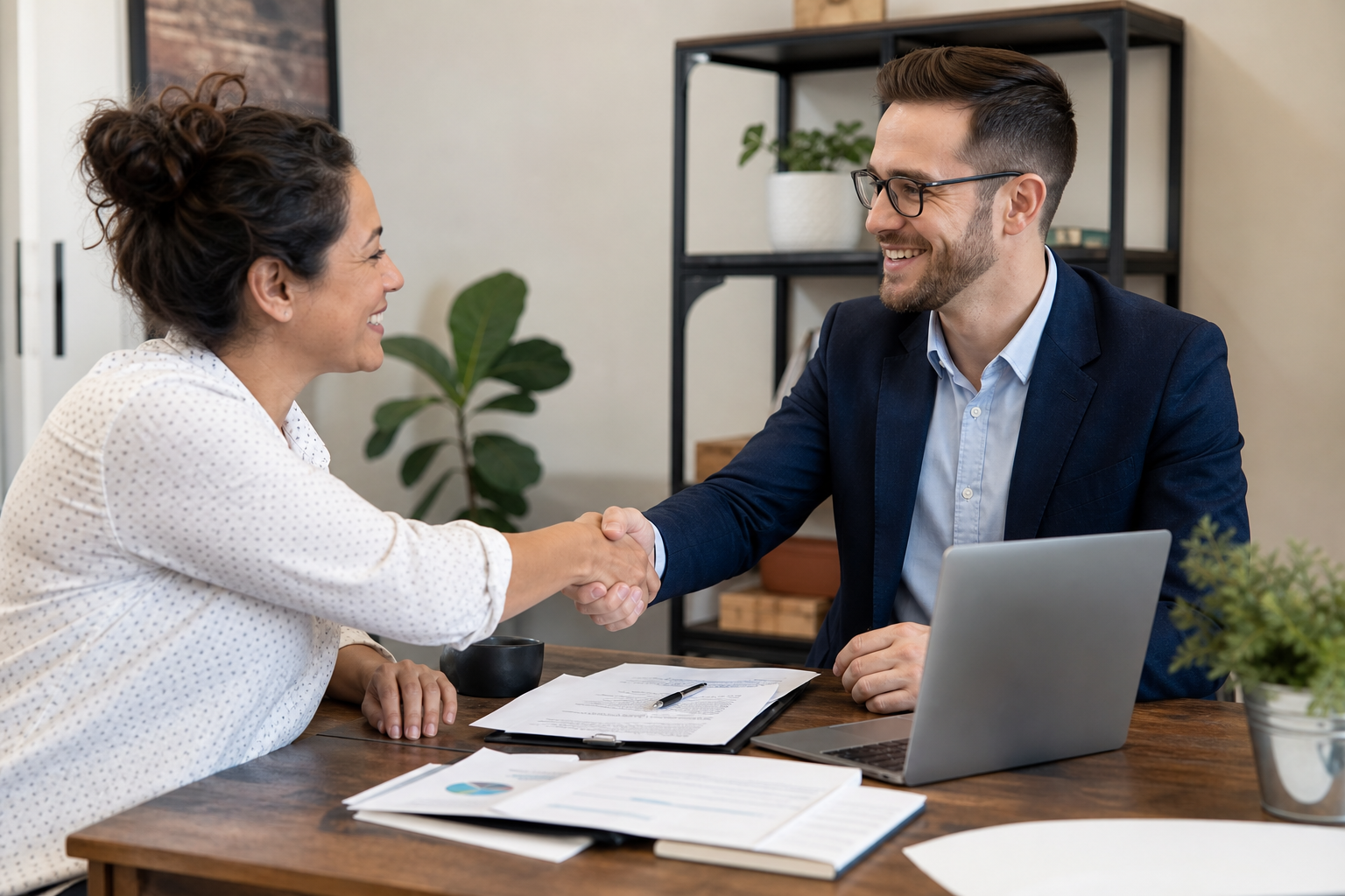 Small business owner consulting with affordable accountant at BR Accounting Dumfries VA