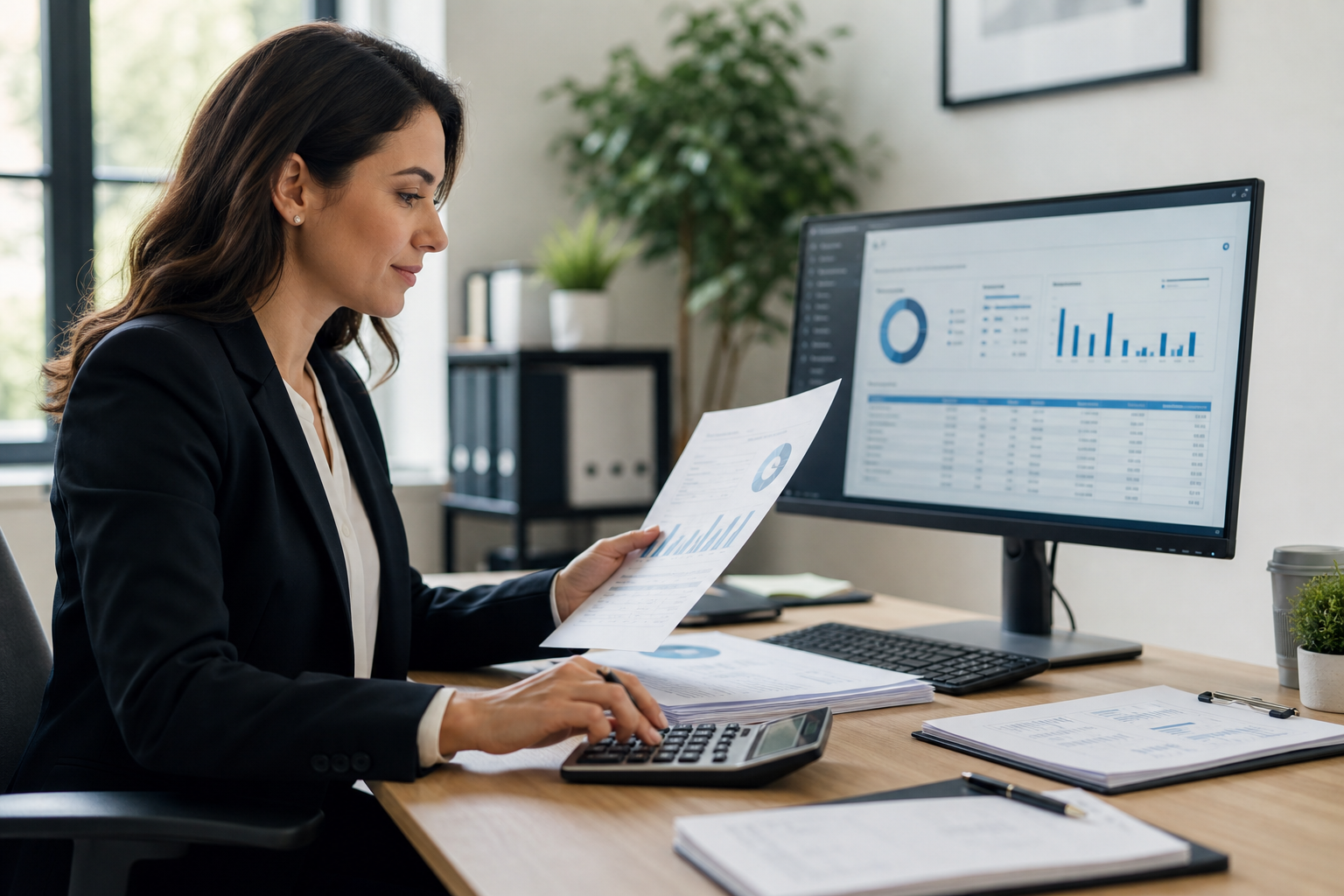 Professional accountant using accounting software alongside expertise at BR Tax Accountant